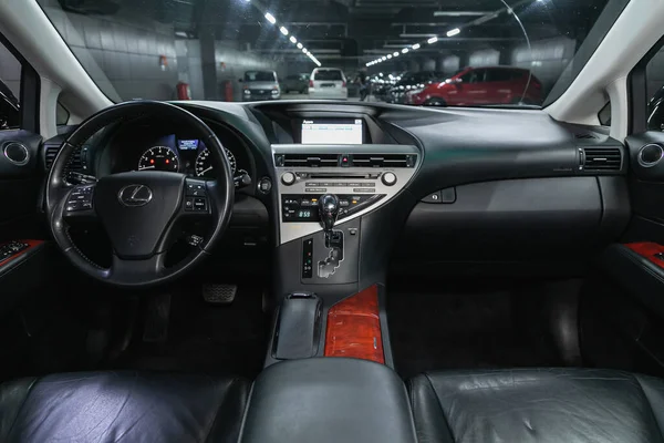 Novosibirsk Russia April 2021 Lexus Steering Wheel Shift Lever Dashboard — Stock Photo, Image