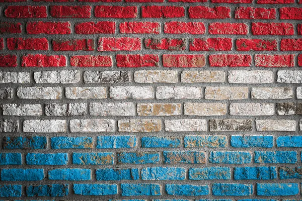 National Flag Luxembourg Depicting Paint Colors Old Brick Wall Flag — Stock Photo, Image