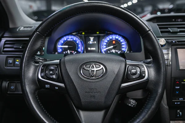 Novoszibirszk Oroszország Április 2021 Toyota Camry Interior New Modern Suv — Stock Fotó