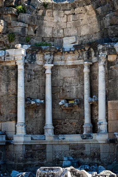 Antique Ruined City Columns Ruin View Ancient City Side Turkey — Stock Photo, Image