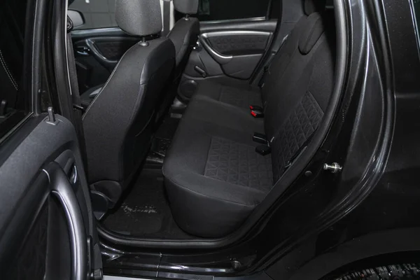 Novosibirsk Rusland April 2021 Renault Duster Interieur Personen Bestuurdersstoel Met — Stockfoto