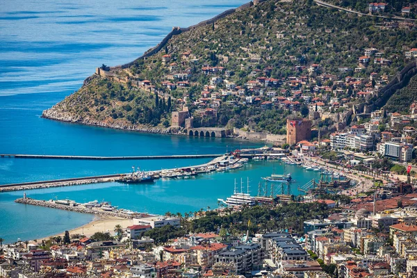 Vista Colina Alanya Turquia Paisagem Urbana Alanya Resort Turco Vista — Fotografia de Stock