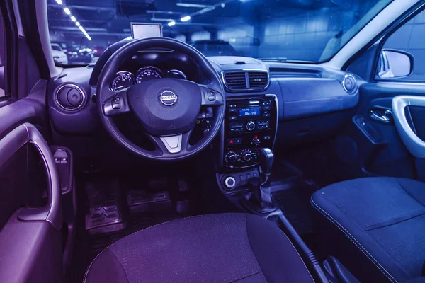 Новосибірськ Росія Квітня 2021 Nissan Terrano Салон Нового Стильного Автомобіля — стокове фото