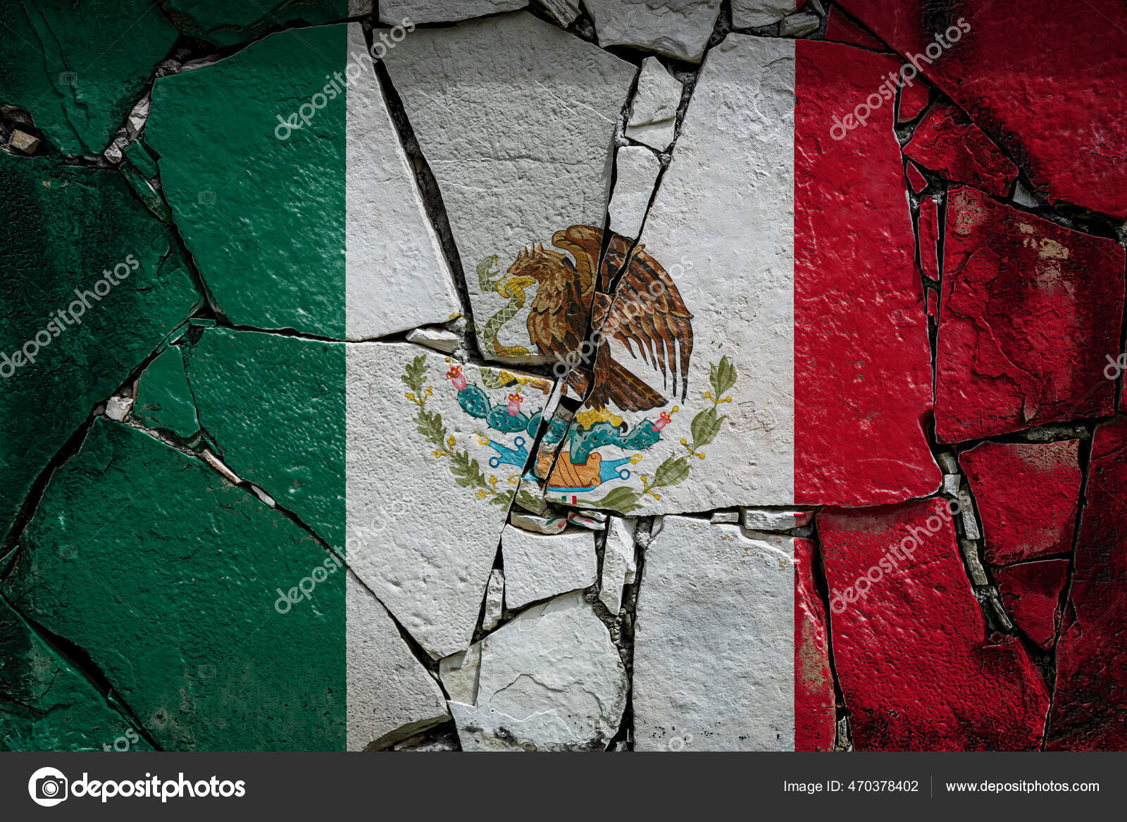 National Flag Mexico Depicting Paint Colors Old Stone Wall Flag — Stock  Photo © everyonensk #470378402