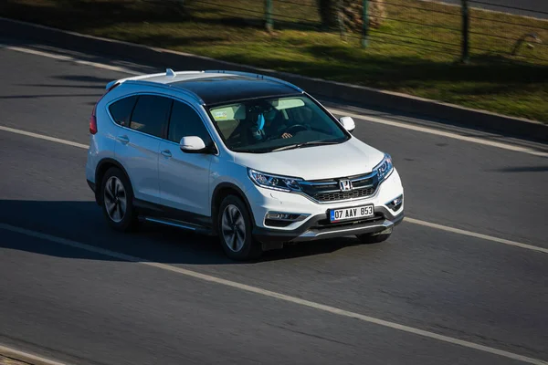 Alanya Turkey April 2021 White Honda Driving Fast Street Warm — Stock Photo, Image