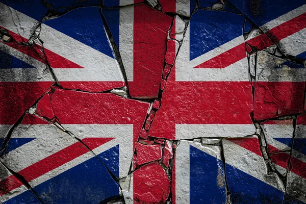 Bandeira Nacional Reino Unido Retratando Cores Tinta Uma Parede Pedra — Fotografia de Stock