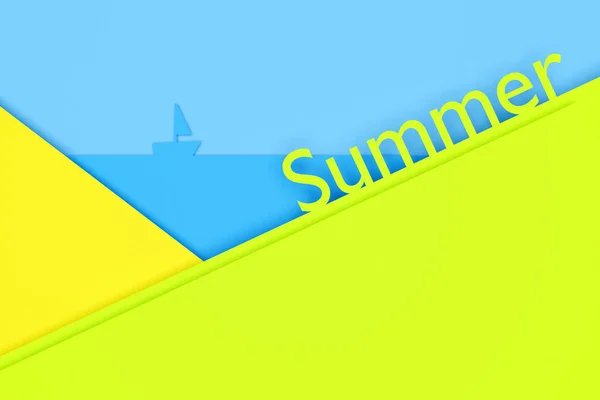 Illustration Bright Summer Background Yellow Stripes Blue Background Similar Sea — Stock Photo, Image