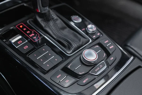 Novosibirsk Russia May 2021 Audi Close Central Control Panel Navigator — Stock Photo, Image