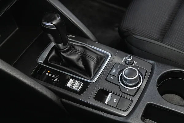 Novosibirsk Russia May 2021 Mazda Close View Automatic Gearbox Lever — 图库照片