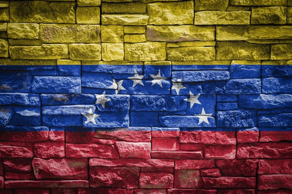 National Flag Venezuela Stone Wall Background Concept National Pride Symbol — Stock Photo, Image