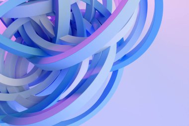 Geometrik şekilli 3d çizim mavi soyut arkaplan. Arkaplan tasarımı. Soyut ve Renkli Çizim