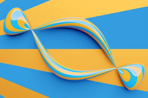 Illustration Eines Gelben Und Blauen Monochromen Bogens Ungewöhnliche Form Einfache — Stockfoto