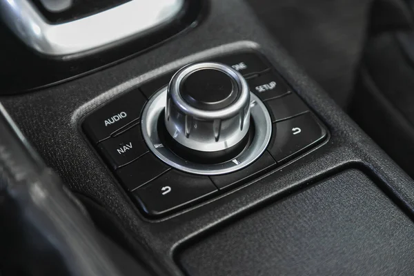 Novoszibirszk Oroszország Május 2021 Mazda Close Modern Central Console Buttons — Stock Fotó