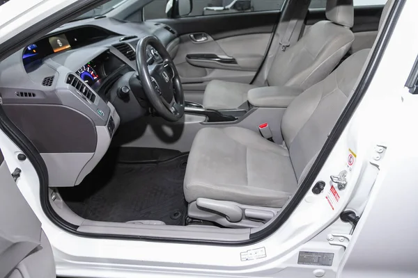 Novosibirsk Russia June 2021 Honda Civic Car Interior Dashboard Steering — Stock Photo, Image