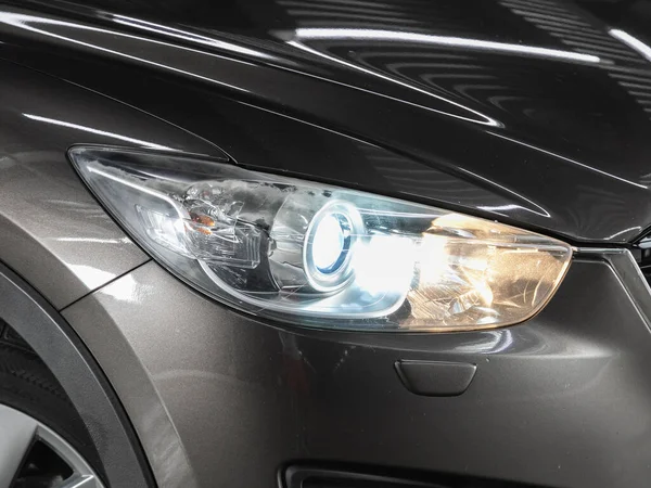 Novosibirsk Rusko Června 2021 Mazda Detailní Záběr Reflektorů Detail Detailu — Stock fotografie