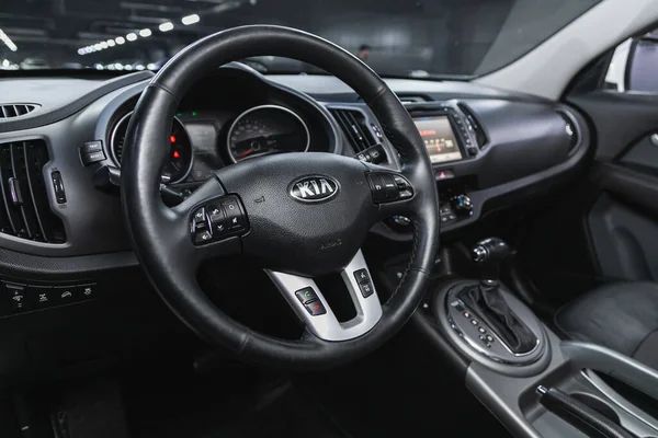 Novosibirsk Rusko Června 2021 Kia Sportage Volant Palubní Deska Rychloměrem — Stock fotografie