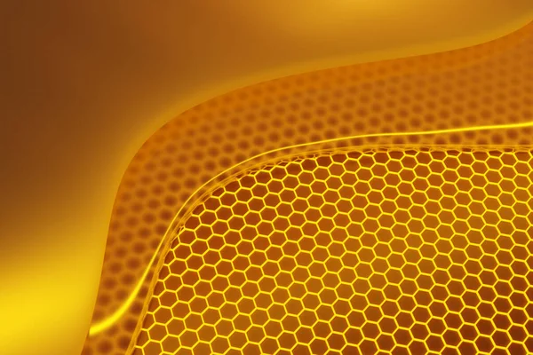 Illustratie Van Een Achtergrond Met Honingraten Zoete Honing Druppels Honingmozaïek — Stockfoto