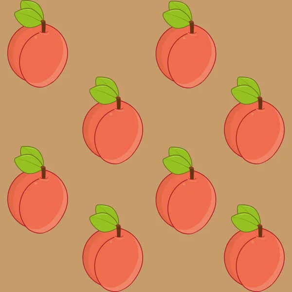 Seamless Pattern Peaches Brown Isolated Background Summer Minimalistic Background — Stock Photo, Image