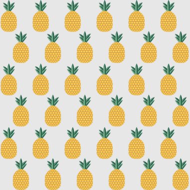 Mavi izole edilmiş arka planda tatlı ananaslı kusursuz desen. Yaz minimalist arkaplanı