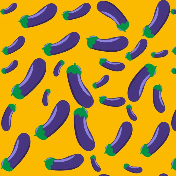 Wzór Warzyw Świeżych Fioletowych Bakłażanów Zielonym Tle Kreatywna Letnia Koncepcja — Zdjęcie stockowe