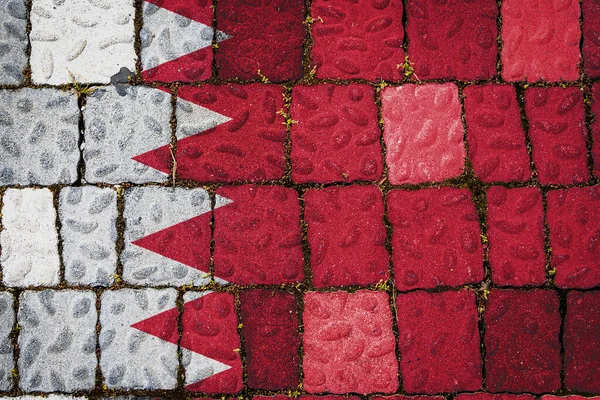 Εθνική Σημαία Του Μπαχρέιν Πέτρινο Φόντο Τοίχου Σημαία Φόντο Πέτρινης — Φωτογραφία Αρχείου
