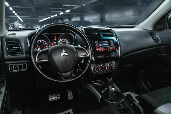 Novosibirsk Ρωσία Ιουνίου 2021 Mitsubishi Asx Τιμόνι Μοχλός Μετατόπισης Σύστημα — Φωτογραφία Αρχείου