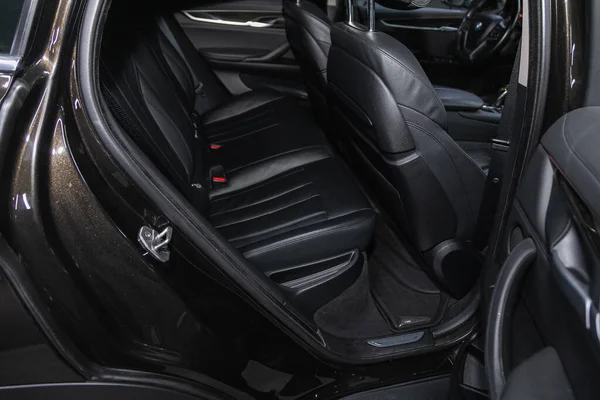 Novosibirsk Russia June 2021 Bmw Leather Interior Design Car Passenger — Stock Photo, Image