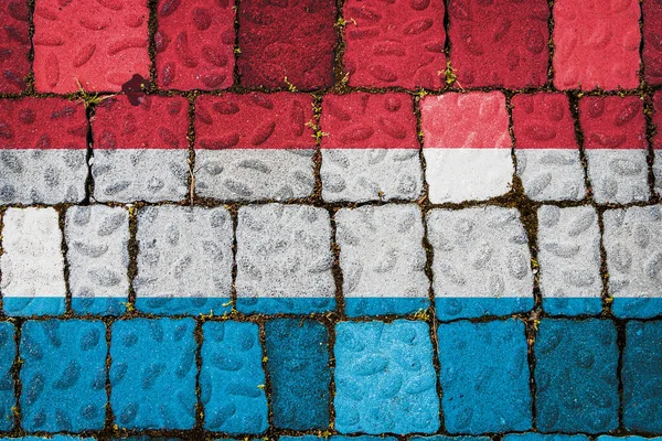 Bandeira Nacional Luxemburgo Fundo Parede Pedra Bandeira Banner Fundo Textura — Fotografia de Stock