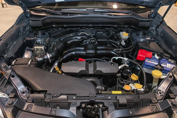 Novosibirsk Rússia Junho 2021 Subaru Forester Close Detail Car Engine — Fotografia de Stock