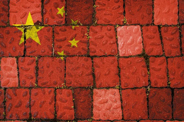 Bandeira Nacional China Fundo Parede Pedra Bandeira Banner Fundo Textura — Fotografia de Stock