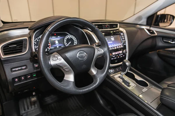 Novosibirsk Rusland Juni 2021 Nissan Murano Auto Interieur Met Dashboard — Stockfoto