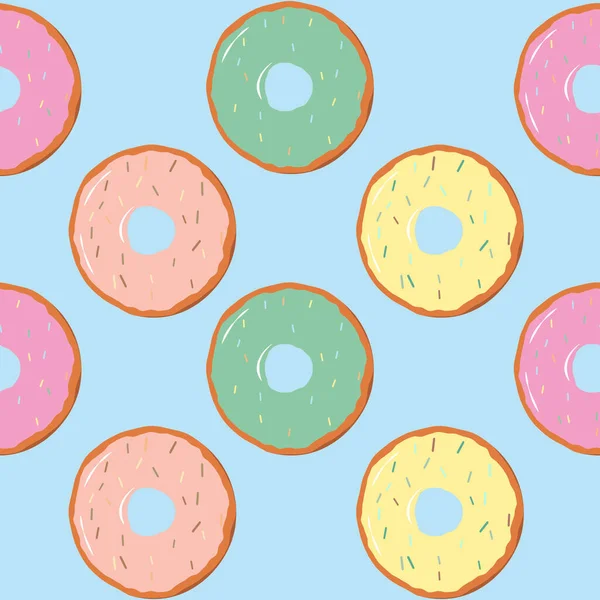 独立背景上的一组矢量多色甜甜圈 多纳的藏品甜甜甜圈 有糖霜和糖霜 — 图库照片