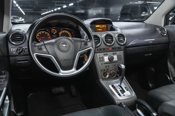Novosibirsk Rusko Června 2021 Opel Antara Auto Interiér Volant Řadící — Stock fotografie
