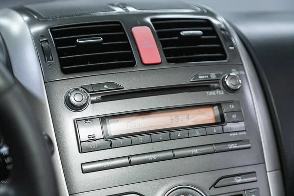Novosibirsk Russia June 2021 Toyota Auris Close Black Panel Radio — Stock Photo, Image