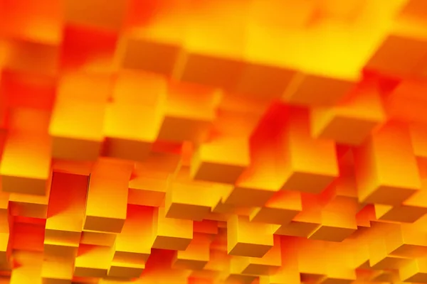 Illustration Von Reihen Orangefarbener Und Roter Würfel Parallelogramm Muster Hintergrund — Stockfoto
