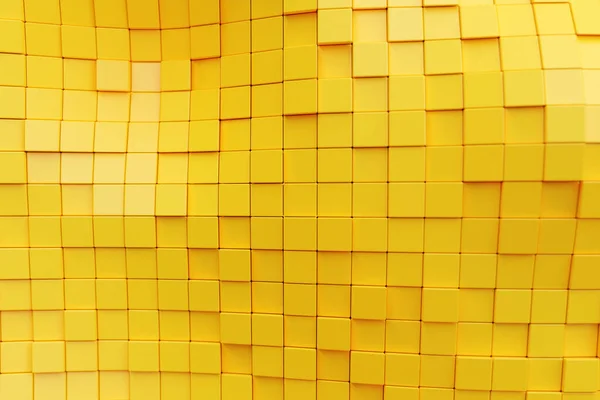 Sarı Karelerin Çizimi Monocrome Arkaplanındaki Küplerin Deseni Geometri Arkaplanı — Stok fotoğraf