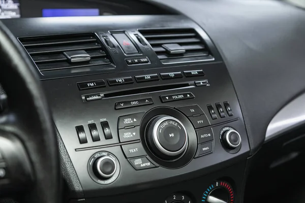 Novosibirsk Russia June 2021 Mazda Close Black Panel Radio Player — Stock Photo, Image