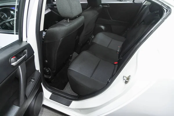 Novosibirsk Rusia Junio 2021 Mazda Asiento Trasero Para Pasajeros Textil —  Fotos de Stock