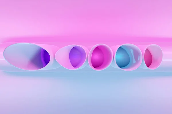 Tubos Brancos Vidro Ilustração Forma Incomum Dobrados Direções Diferentes Uma — Fotografia de Stock