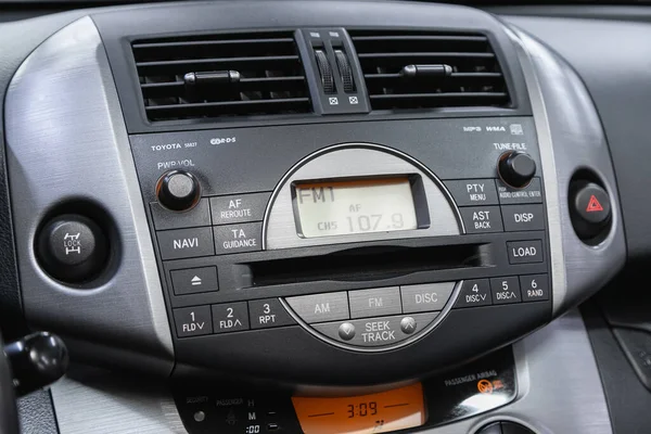 Novosibirsk Russia June 2021 Toyota Rav Radio Audio System Monitor — Stock Photo, Image