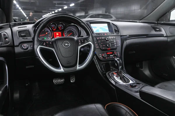 Novosibirsk Rússia Junho 2021 Opel Insignia Detalhes Cabine Interior Cockpit — Fotografia de Stock