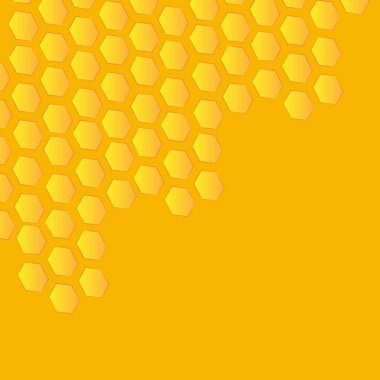  Bal için sarı bal peteği monokrom bal peteği. Basit geometrik altıgen şekiller mozaik arkaplan.