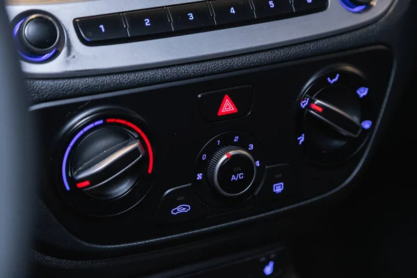 Новосибірськ Росія Липня 2021 Hyundai Solaris Conditioner Air Flow Control — стокове фото