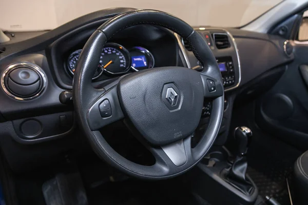 Novosibirsk Russia July 2021 Renault Logan Interior New Modern Suv — Stock Photo, Image