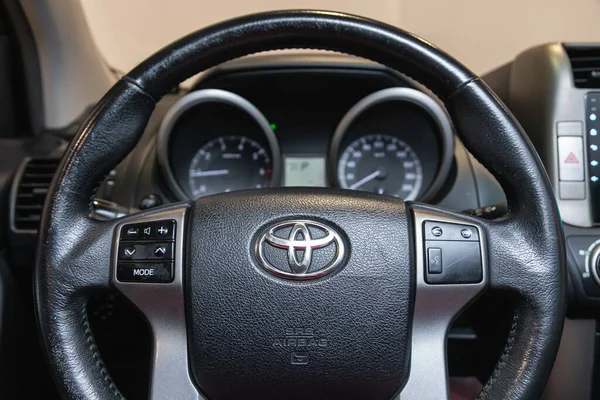 Novosibirsk Russia July 2021 Toyota Land Cruiser Prado Steering Wheel — ストック写真