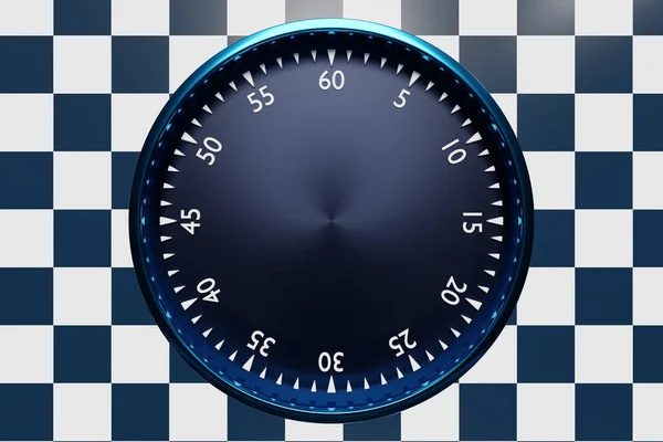 Illustration Black Clock Stopwatch Black White Checkered Background Stopwatch Icon — Stock Photo, Image