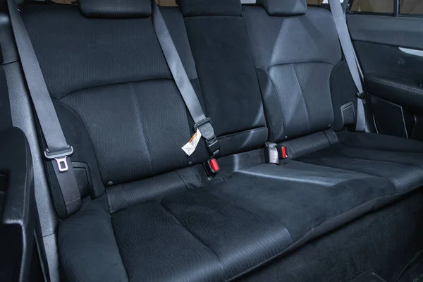 Novosibirsk Russia July 2021 Subaru Outback Rear Seat Passengers Black — Stock Photo, Image