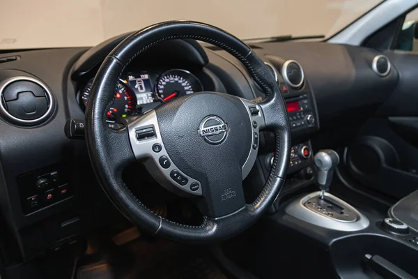 Novosibirsk Rússia Julho 2021 Nissan Qashqai Modern Vista Interior Carro — Fotografia de Stock