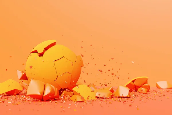 Rendering Volumetric Shape Ball Geometry Shapes Broken Small Pieces Random — Stock Photo, Image