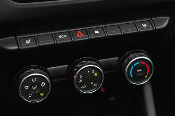 Novosibirsk Russia July 2021 Renault Duster Close Instrument Automobile Panel — Stock Photo, Image